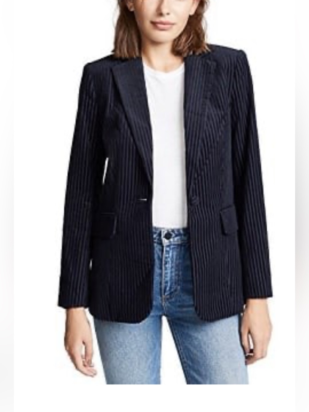 Frame One Button corduroy Blazer 4 navy blue